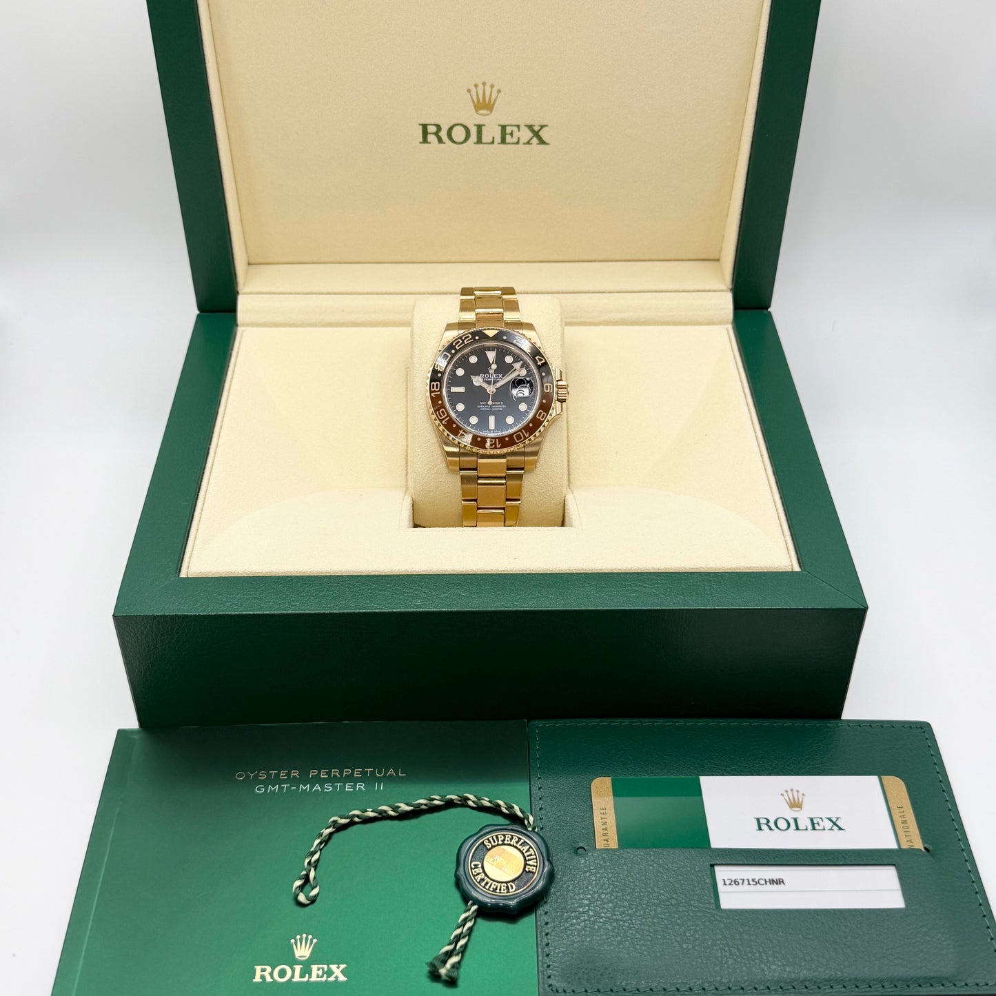 Rolex GMT-Master II 126715CHNR Full Set - Everose Gold - Fully Stickered