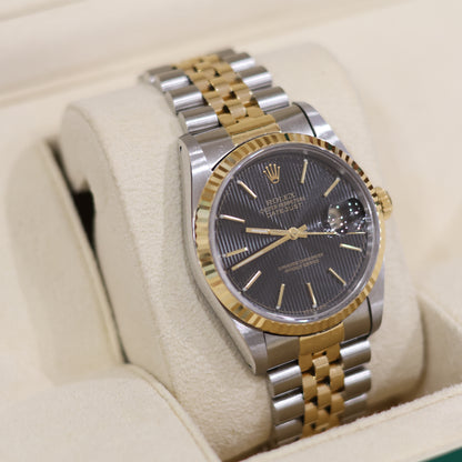 Rolex DJ36 16233 Two-Tone | Black Tapestry Dial | Original Ivory Computer Dial Included - Watch Only