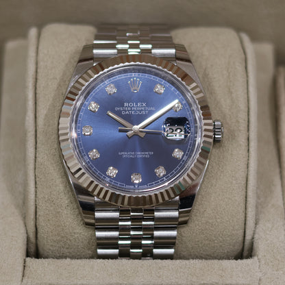 Rolex Datejust 41 Blue Diamond Dial 126334 – 2019 – Full Set