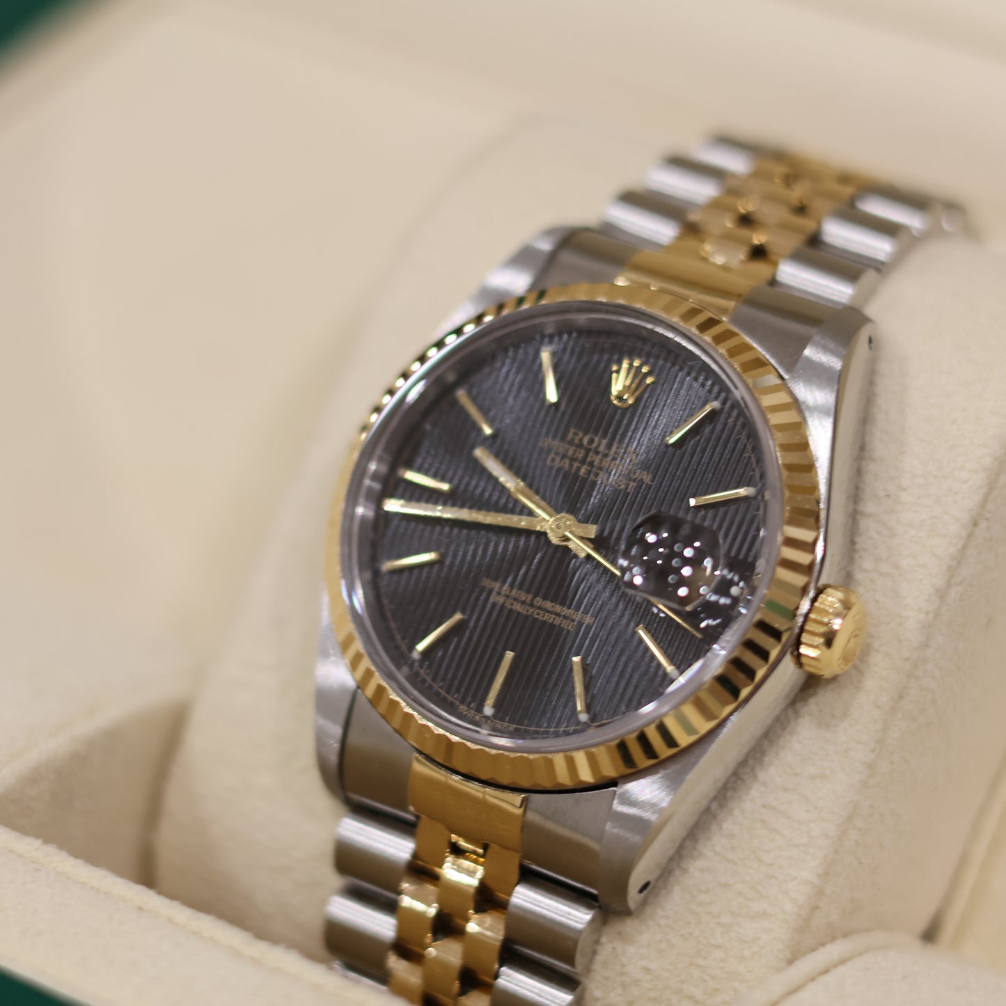 Rolex DJ36 16233 Two-Tone | Black Tapestry Dial | Original Ivory Computer Dial Included - Watch Only