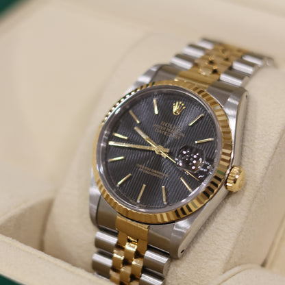 Rolex DJ36 16233 Two-Tone | Black Tapestry Dial | Original Ivory Computer Dial Included - Watch Only