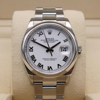 Rolex Datejust 36 White Roman Dial - 2024 | Full Set