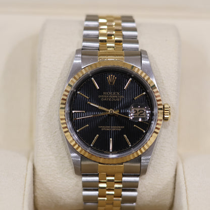 Rolex DJ36 16233 Two-Tone | Black Tapestry Dial | Original Ivory Computer Dial Included - Watch Only