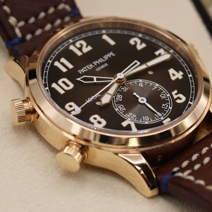 Patek Philippe Calatrava Pilot Travel Time | 5524R-001 | Rose Gold | Full Set