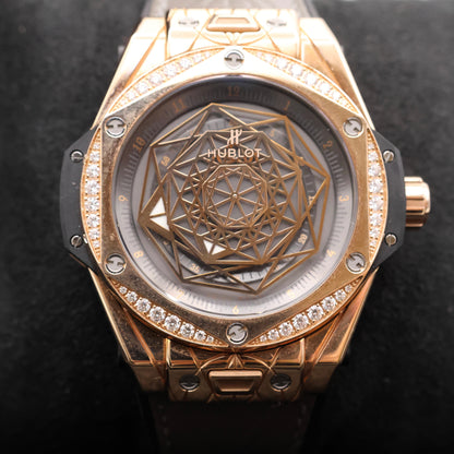 Hublot Big Bang One Click Sang Bleu King Gold Grey Diamonds - 2021