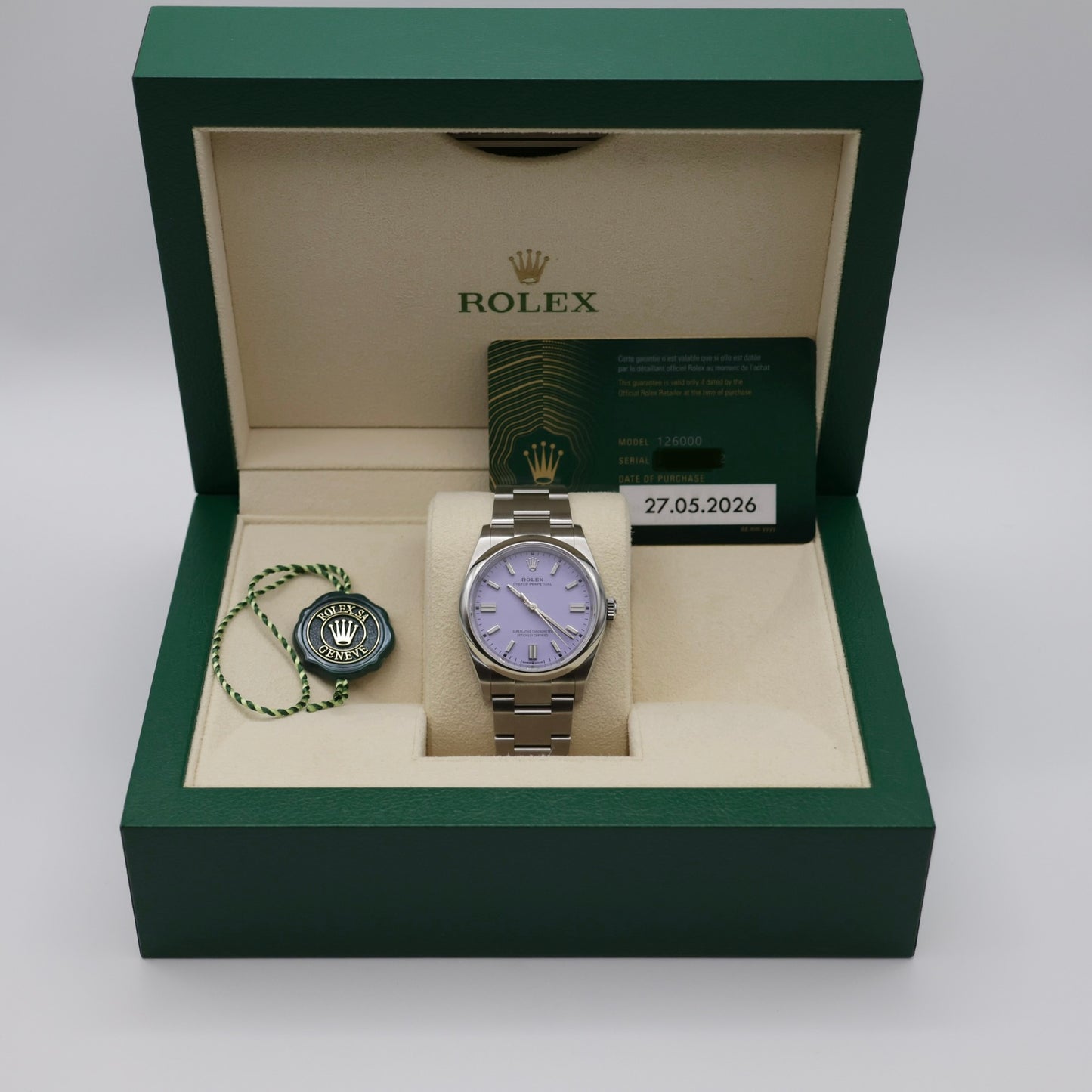 Rolex Oyster Perpetual 36 Lavender Dial | May 2026 - Brand New