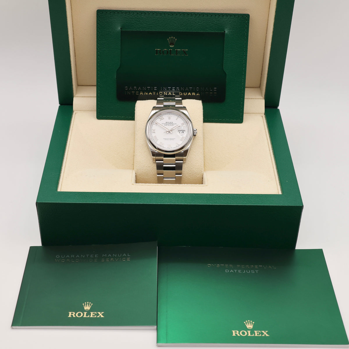 Rolex Datejust 36 White Roman Dial - 2024 | Full Set