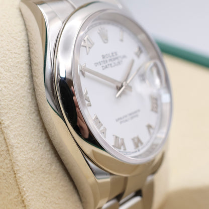 Rolex Datejust 36 White Roman Dial - 2024 | Full Set