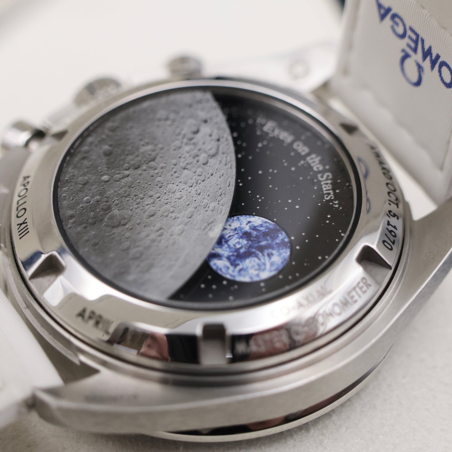 Omega Speedmaster Silver Snoopy Award 50th Anniversary | Full Set | Omega Blue Nylon Strap & OMEGA NASA VELCRO Strap