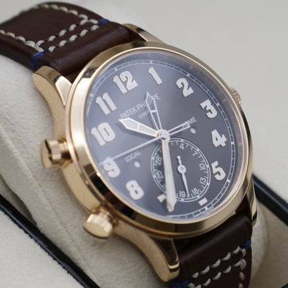 Patek Philippe Calatrava Pilot Travel Time | 5524R-001 | Rose Gold | Full Set