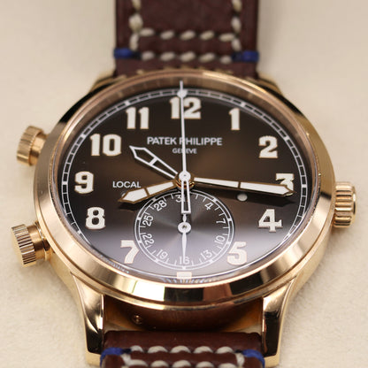 Patek Philippe Calatrava Pilot Travel Time | 5524R-001 | Rose Gold | Full Set