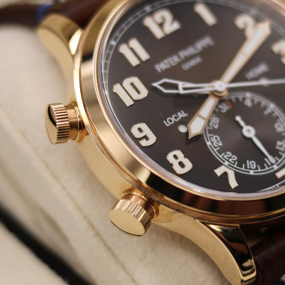 Patek Philippe Calatrava Pilot Travel Time | 5524R-001 | Rose Gold | Full Set