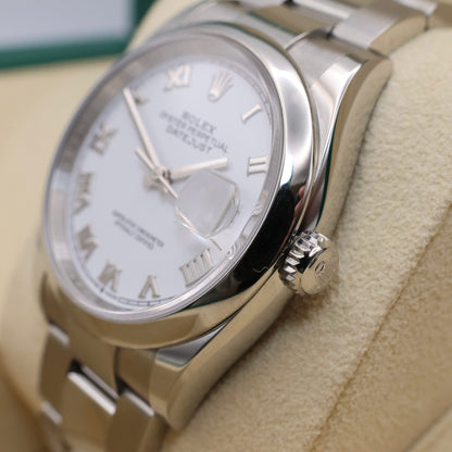 Rolex Datejust 36 White Roman Dial - 2024 | Full Set