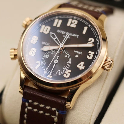 Patek Philippe Calatrava Pilot Travel Time | 5524R-001 | Rose Gold | Full Set